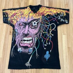 Vintage Liquid Blue Shirt AOP 1994 Large Overload Weapon Wolverine Marvel